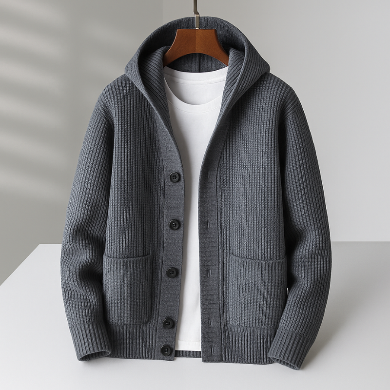Roman Knitted Hooded Cardigan