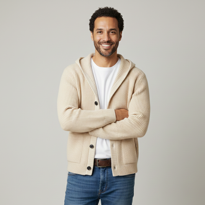 Roman Knitted Hooded Cardigan