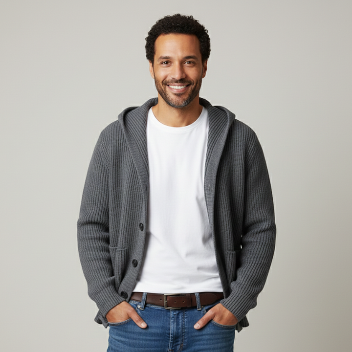 Roman Knitted Hooded Cardigan